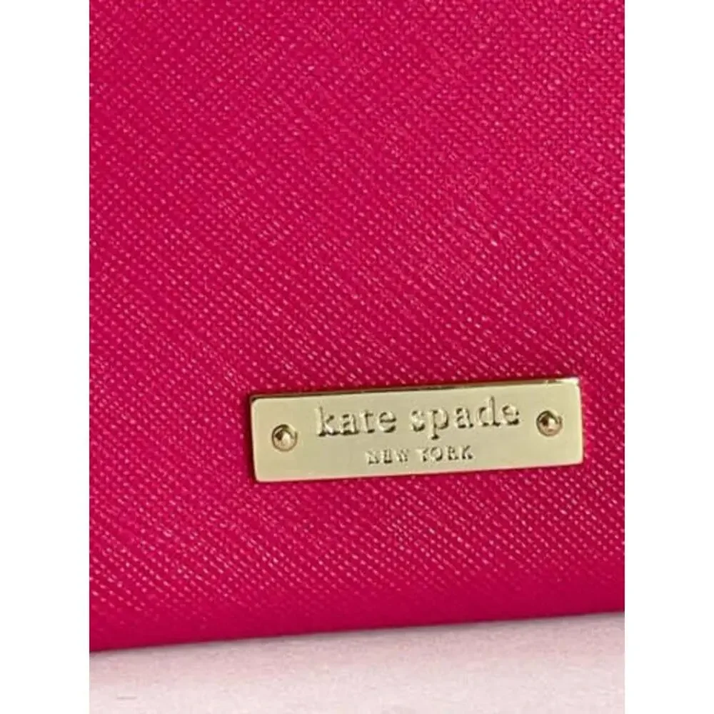 Kate Spade Kiss Tally Clutch Pink Leather Foldover Love Birds Bag